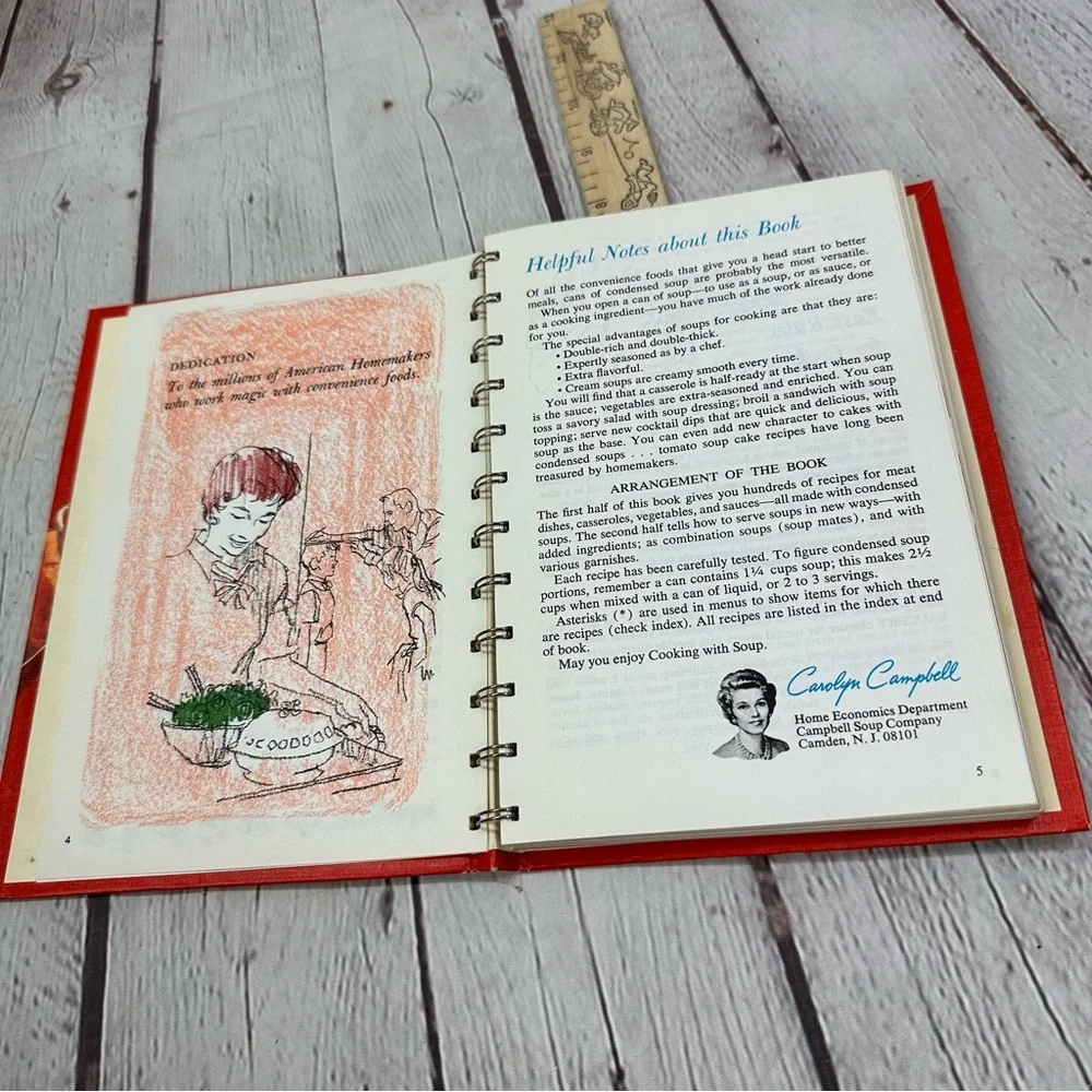 vtg 70s campbell Cookbook: Cooking with Soup spiral hardcover cottagecore retro